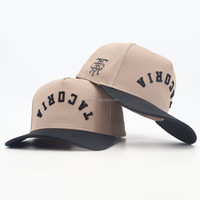 Gorras Deportivas Personalizadas con Logotipo, de Sarga de Algodón, con Visera Curva, Cierre a Presión, Estructuradas, Logotipo Bordado en 3D, Dos Tonos, 5 Paneles, Gorra de Béisbol