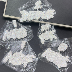 High Quality Custom Styles Letter Pendant <strong>Silver</strong> 925 Moissanite Iced Out <strong>Name</strong> Pendant <strong>Necklace</strong> for Men Hip Hop Jewelry Gifts - Product Image 1