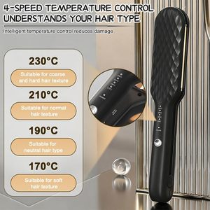 Lisseur et boucleur de cheveux électrique LED professionnel portable avec chauffage rapide pour usage domestique et en camping-car - Product Image 4