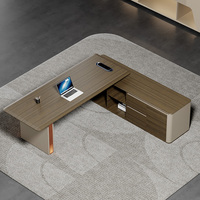 Bureau de direction haut de gamme en MDF durable avec plateau en PVC, design moderne, bureau de direction ergonomique convertible