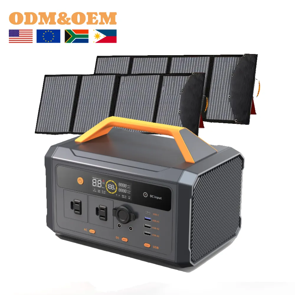 Oem 600w 1200w 2200w 110v centrale elettrica generatore di alimentazione del sistema solare batteria al litio domestica centrale elettrica portatile sistema Ups