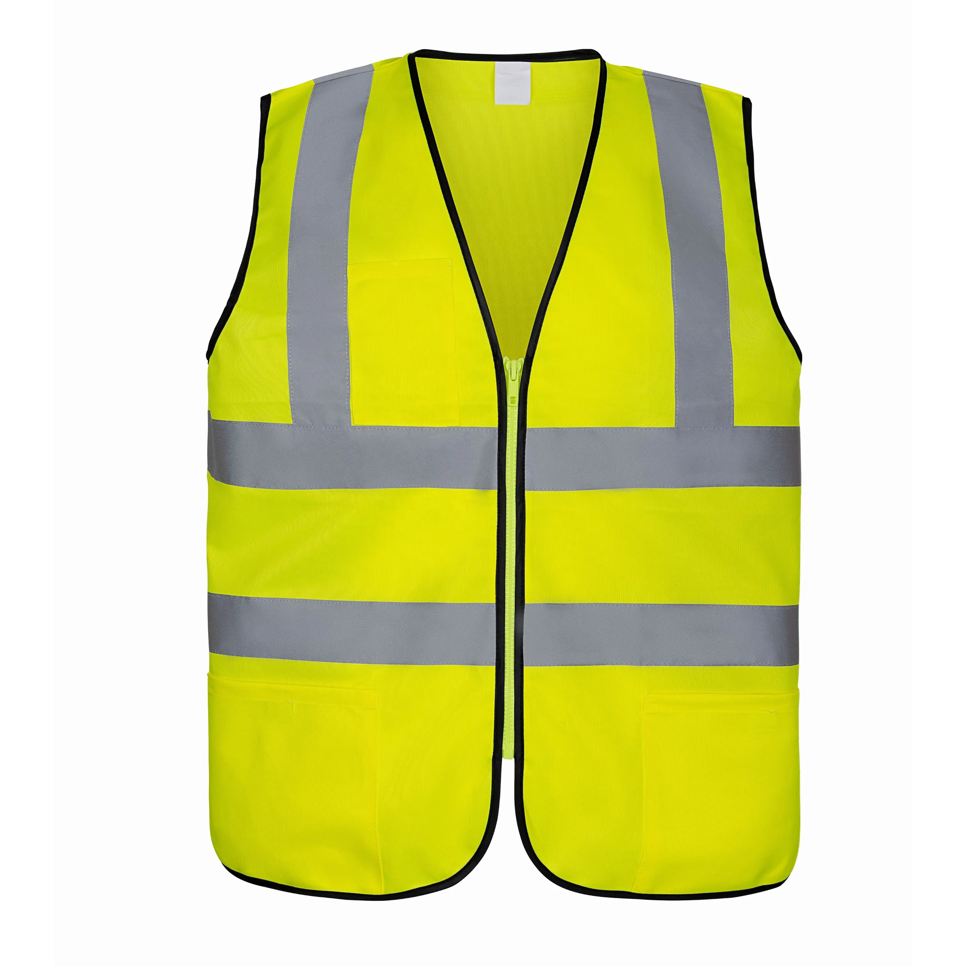Sarı katı dış mekan t-shirt yüksek yansıtıcı yelek hi viz güvenlik yelek iş giysisi trafik inşaat güvenlik giyim