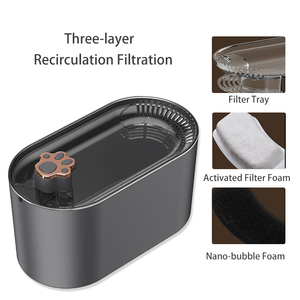 Distributeur d'<span class=keywords><strong>eau</strong></span> automatique pour animaux de compagnie Lynpet, en plastique, vente chaude, <span class=keywords><strong>fontaine</strong></span> à <span class=keywords><strong>eau</strong></span> pour chats, système de purification, indicateur, source de charge - Product Image 3