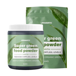 Lifeworth Bột Trộn Siêu Thực Phẩm Rau Xanh Hữu Cơ Nhãn Hiệu Riêng Với Cỏ Lúa Mì Tảo Spirulina Chlorella - Product Image 2