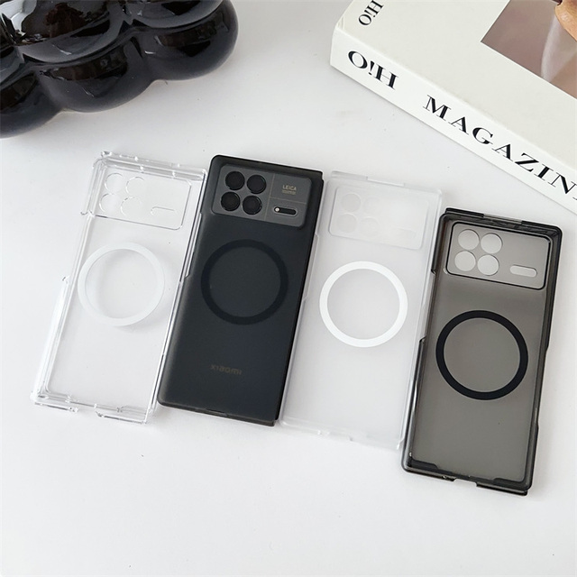 Ultra Thin Matte Transparent Magnetic Wireless Charging Phone Case for Xiaomi Mix Fold 4 / Mix Fold 3 Folding Hard PC case