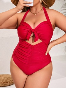Büyük Beden Kadınlar İçin Yüksek Bel Tek Renk Mayo Büyük Göğüslü Kadınlar İçin Mayo L-4XL Büyük Beden <span class=keywords><strong>Bikini</strong></span> - Product Image 2