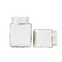 Grosir 100ml 200ml 500ml wadah kaca persegi leher sekrup kosong dengan tutup
