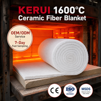 1600 ℃   Selimut Serat Keramik Warna Putih 10-50mm 128/160kg/M3 untuk Tungku Semen, Boiler Listrik, Tungku Pemecah Batu
