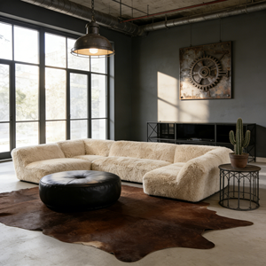 أريكة زاوية على شكل حرف L من قماش البوكليه العصري - أريكة ركنية فاخرة ومريحة لغرفة المعيشة - Product Image 2