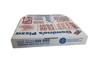 Vente en gros e flûte à emporter boîtes à pizza imprimées personnalisées noires boîte d'emballage en carton pour pizza de restauration rapide 12 pouces