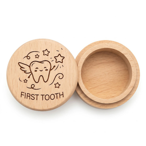 Boîte à dents de lait en bois poli personnalisée OEM, cadeau souvenir pour enfants, collection de dents, boîte pour les premières dents de bébé - Product Image 5
