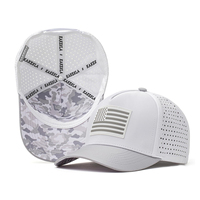 Casquettes de baseball incurvées Hydro personnalisées à 5 panneaux avec support de tee de golf et logo en patch PVC personnalisé – Vente chaude