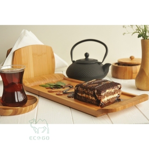 <b>Large</b> Eco Friendly Lacquered Bamboo Platter for Cake Vegetables Sushi Restaurant Serving - Product Image 6