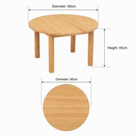 Table Ronde en Bois Chuangjin, Diamètre 60 cm, Bureau Circulaire en Bois Massif pour Activités Montessori, École Maternelle, Salle de Jeux, Vente en Gros