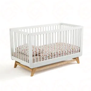 现代白色风格高品质木制儿童儿童屏障床