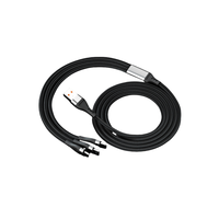 Câble de charge rapide 3-en-1 Type-C en nylon tressé 100W avec garantie de 12 mois, prise en charge du logo personnalisé pour les commandes en gros multi-appareils