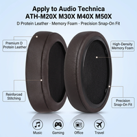Bantalan Telinga Kulit Protein Bernapas Pengganti yang Kompatibel dengan Headphone Audio-Technica ATH-M20X M30X M40X M50X