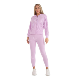 Tuta da Donna Msm con Cappuccio e Zip, Stampa Glitterata, in Spandex e Poliestere, Vestibilità Regolare, Abbigliamento Casual Autunnale, Taglie XL-3XL - Product Image 1