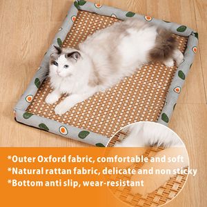 Kalte Matte für Hunde und Katzen Sommer komfort Haustier kühl kissen Breezy Rattan Kühl matte - Product Image 2