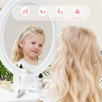 Coiffeuse en forme de trèfle à quatre feuilles, multifonctionnelle, expérience riche, éclairage tactile, jeu de simulation pour enfants