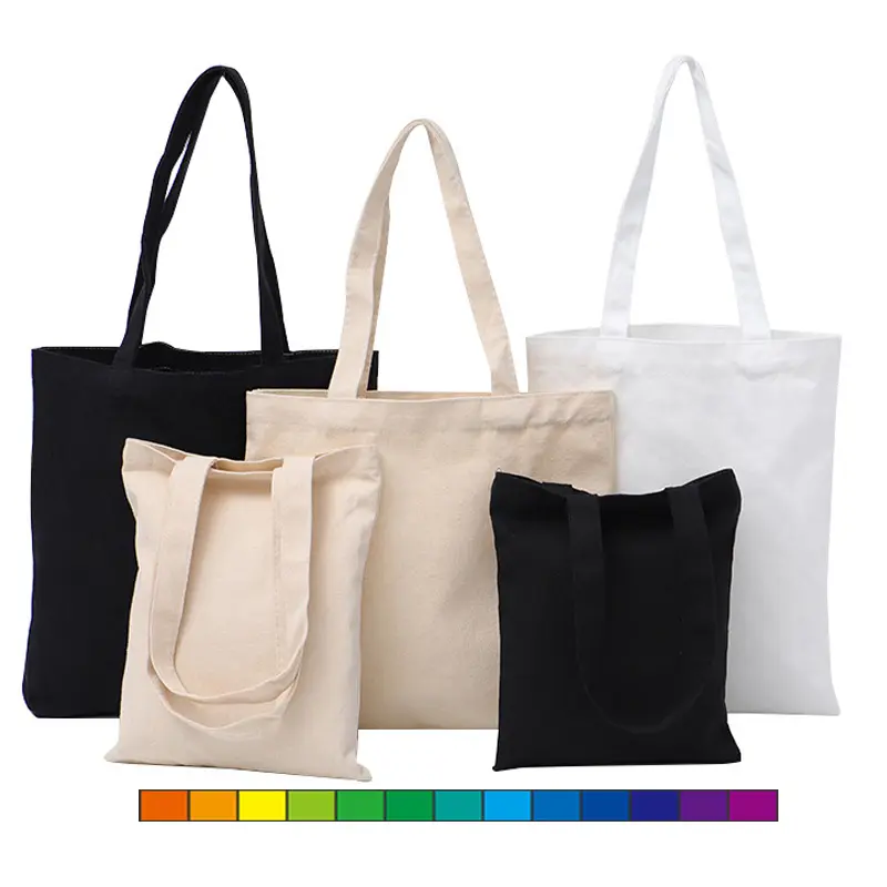 Wholesale black white handle custom printing promotional 100% cotton canvas tote bag with custom logo design for promotion