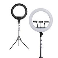 Anneau lumineux LED portable professionnel de 18 pouces pour studio photo, éclairage vidéo avec trépied pour maquillage et YouTube