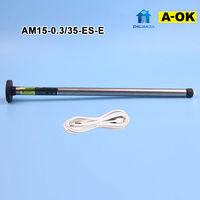 A-OK AM15-03/35-ES-E Mini-rouleau électronique numérique de luxe pour maison et bureau, rechargeable, silencieux, en alliage d'aluminium, 15 mm