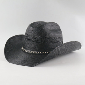 Vente en gros Mexique large bord soleil hommes femme Western Jazz Sombreros De Paja Cowboy Cowgirl <span class=keywords><strong>chapeau</strong></span> de paille pour hommes été - Product Image 3