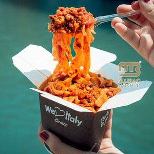 Tùy chỉnh Trung Quốc mì Kebab doner hộp giấy 16oz 26oz 32oz lấy đi vòng mì hộp charcuterie Takeaway kraft giấy ăn trưa hộp - Product Image 3