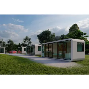 Kabinet Kabin Apple Dalam Rumah Kontainer Konsep Kapsul Rumah Prefab dengan Seluruh Set Dapur