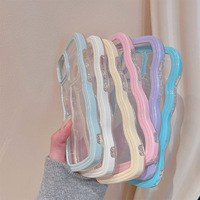 LeYi Candy Transparent Case Curly Wave Hybrid TPU PC Antichoc Bumper Girl Housse de téléphone portable pour iphone 14 13 Pro Max Plus