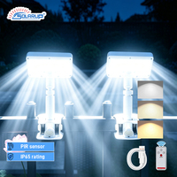 Lampu Taman Sensor Surya Solarup 92 LED, Jepitan/Penjepit Dinding, CCT Dapat Dipilih, Tahan Air IP65, Remote Control, Baterai