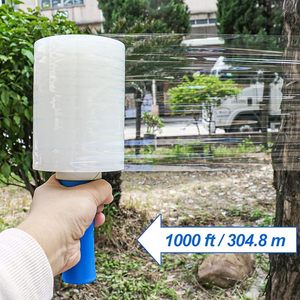 5" x 1000ft Mini Stretch <b>Wrap</b> Film, 80 Gauge Industrial Self Adhesive <b>Plastic</b> <b>Wrap</b>, Heavy Duty Packing Shrink Film for Moving - Product Image 6