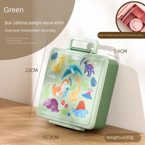 Boîte à lunch bento pour enfants avec <span class=keywords><strong>thermos</strong></span>, boîte à bento étanche pour tout-petits avec pot alimentaire isolé de 10 oz, sac d'emballage OEM disponible. - Product Image 6
