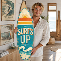 Plaque en métal vintage « Surfs up » pour la décoration murale de la maison de plage ou du bar, en relief, personnalisée, fabrication directe d'usine OEM