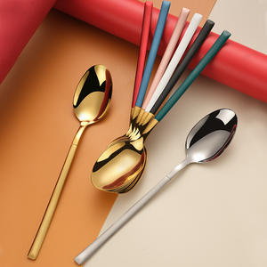 Ensemble cuillère et fourchette plaquées <span class=keywords><strong>or</strong></span> de haute qualité ensemble de couverts en acier inoxydable avec étui - Product Image 5