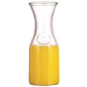 Ensemble de 2 carafes en verre avec couvercles, pichet à eau de 1 litre pour <span class=keywords><strong>bar</strong></span> à mimosa, brunch, eau froide avec couvercles en plastique - Product Image 4