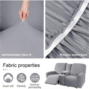 Housse de canapé inclinable électrique fonctionnelle transfrontalière, console centrale, élastique, tout compris, housse de fauteuil de massage séparée, polyester - Product Image 2