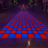 Dalles de sol LED interactives à détection de gravité pour aire de jeux à motifs, jeu d'interaction lumineuse, design carré, contrôle DMX512, RGBW, IP65