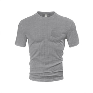 Ropa de Hombre Estilo Europeo/Americano, Verano <span class=keywords><strong>TMU</strong></span>, Holgada, Informal, Transpirable, con Bolsillos, Tejido Waffle, 100% Poliéster - Product Image 1