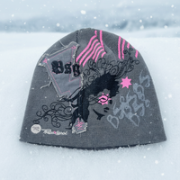 Gorros de Diseño con Estampado de Goma, Gorras Vintage con Logotipo Personalizado Bordado, Parche de Sarga Desgastado, Estilo Y2K, Gorros Deportivos de Anime