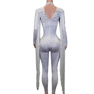 Venta al por mayor traje brillante <span class=keywords><strong>flecos</strong></span> strass Spandex <span class=keywords><strong>mono</strong></span> mujeres Drag Show Dance leotardo Sexy borla puesta en escena <span class=keywords><strong>mono</strong></span> - Product Image 6
