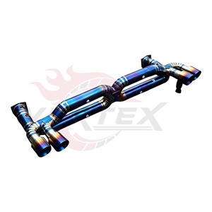 ระบบไอเสีย catback ไทเทเนียมขัดเงากระจก Vortex เกรด5สำหรับ PORSCHE 911 Carrera 991.2 Turbo s 2016-2024 Ti valved ง่าย - Product Image 2