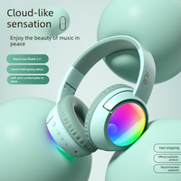 Casque sans fil stéréo 5.4 Vh17 avec éclairage RGB, double mode, faible latence, longue durée de vie de la batterie pour le jeu et la musique