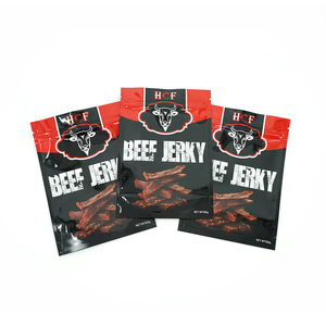 Tùy chỉnh độ ẩm bằng chứng nhựa thịt bò Jerky bao bì túi resealable dây kéo cửa sổ trong suốt thịt Pouch với Tear notches - Product Image 4