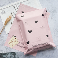 Enveloppe en polyéthylène rose dorée avec logo personnalisé biodégradable, sac d'expédition en plastique pour vêtements