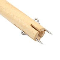 Fourchette télescopique extensible en acier inoxydable pour barbecue, longs brochettes d'extérieur avec manche en bois pour outils de grillades en camping