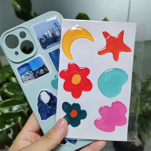 Wholesale Phone Stand Decoration Stickers Custom 3D Epoxy Stickers 3d Touch Decal Funny Designs Stickers for Phone