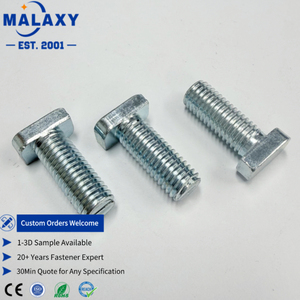 Vis à tête marteau en acier zingué Malaxy de qualité 8.8 à haute résistance pour profilés en aluminium - Product Image 1