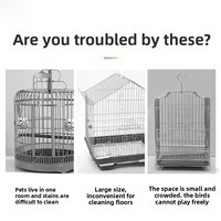 Grande cage à oiseaux en métal de 54 pouces avec support roulant pour perroquets, pigeons, conures, ara, gris d'Afrique, cage à perroquets XXL